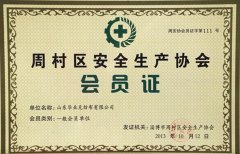 710公海无纺布荣获周村区安全生产协会会员证